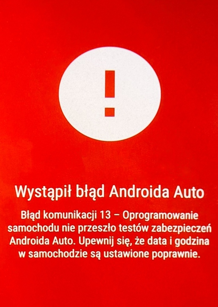 Toyota Corolla Android Auto Communication Error 13